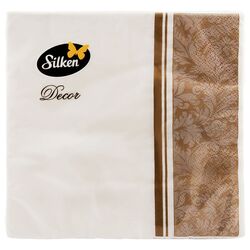 Серветки паперові Silken Дамаск 3 шари 33х33 см 18 шт/пач