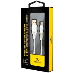 Кабель USB-Lightning Cablexpert CC-USB2B-AMLM-BW2 білий 1 м
