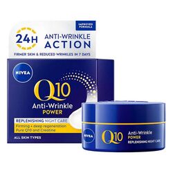 Крем для обличчя нічний відновлюючий NIVEA Q10 Power Проти зморшок 50 мл