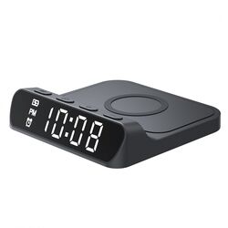 Годинник настільний з бездротовою зарядкою для аксесуарів HAVIT W3031 чорний