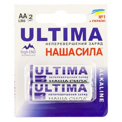 Набір батарейок алкалайн НАША СИЛА ULTIMA LR6 АА 2шт/уп