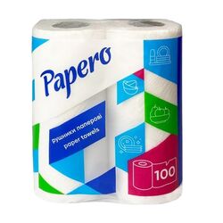 Набір рушників паперових Papero білі 2 шари 2 шт/уп.