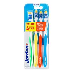 Набір щіток зубних Jordan Total Clean Середньої жорсткості 4 шт/уп