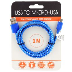 Кабель USB-microUSB текстильний кольоровий