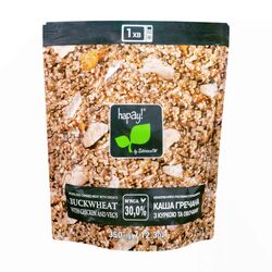 Консерви hapay! Каша гречана з куркою, овочами дой-пак 350 г