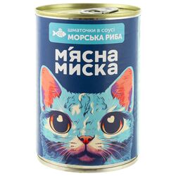 Консерви для котів М'ясна Миска шматочки риби в соусі 415 г