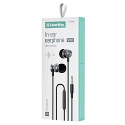 Навушники вакуумні дротові з гарнітурою СolorWay CW-WD03 чорні