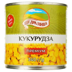 Кукурудза цукрова консервована Щедра Нива жерстяна банка 340 г