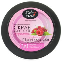 Скраб для тіла цукрово-сольовий Dolce Vero Малинова панна-котта 250 г
