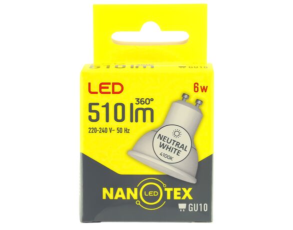 Лампа LED NANOTEX MR16 GU10 6 Вт 4100 K 220 В в Аврорі