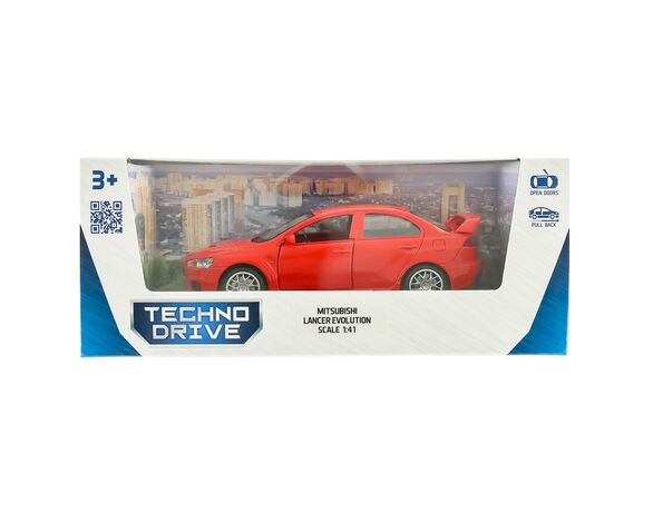 Автомодель іграшкова MITSUBISHI LANCER EVOLUTION червона Аврора картинка 4 вартість