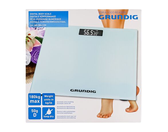 Ваги підлогові електронні скляні квадратні GRUNDIG Аврора картинка 3 ціна