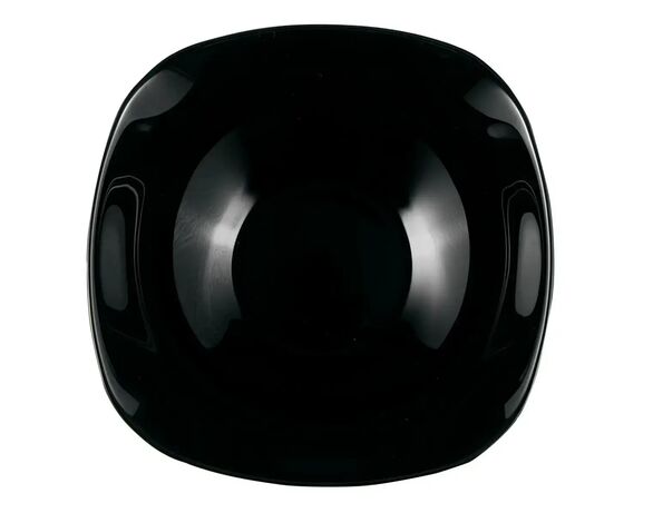 Тарілка супова скляна Vittora Square Black d=230 мм Аврора картинка 2 ціна
