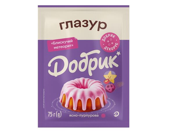 Глазур кондитерська Добрик Блискучий метеорит Мікс 75 г Аврора картинка 2 каталог