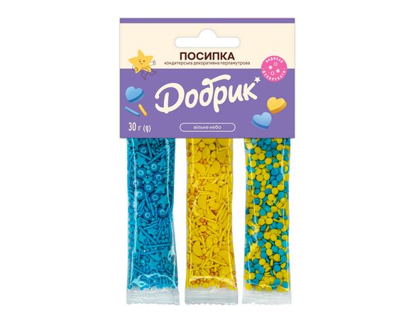 Посипка кондитерська Добрик Вільне небо Перламутрова 3 стіки 30 г Аврора вартість
