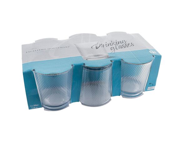 Набір склянок низьких Excellent Houseware 280 мл х 6 шт Аврора картинка 2 з доставкою