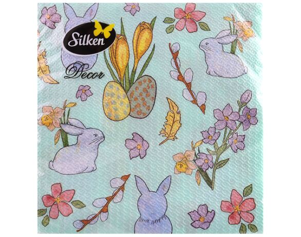 Серветки Silken Весняна компанія мікс 2 шари 33х33 см, 16 шт/пач Аврора каталог