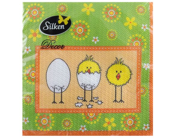 Серветки Silken Курчата і кролики мікс 2 шари 33х33 см,16 шт/пач Аврора каталог