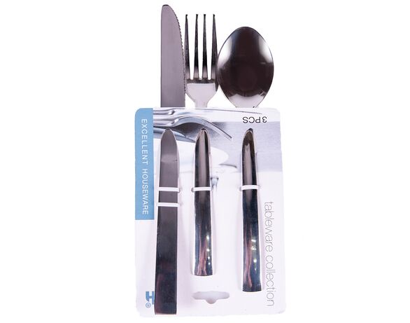 Набір приборів столових Excellent Houseware без візерунка 3 шт Аврора фото