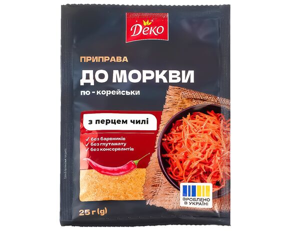 Приправа до моркви по-корейськи ДЕКО 25 г Аврора вартість