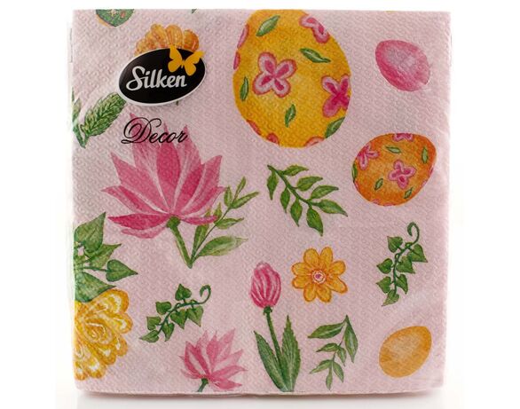 Серветки Silken Пасхальний букет мікс 2 шари 33х33 см,16 шт/пач Аврора картинка 2 купити