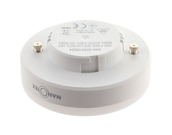 Лампа LED кругла NANOTEX GX53 10 Вт 4100 К 220 В Аврора картинка 3 вартість