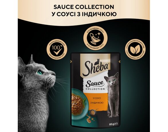 Корм для дорослих котів SHEBA з індичкою в желе, пауч 85 г Аврора картинка 6 з доставкою