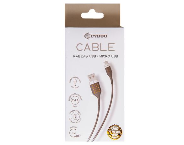 Кабель USB-microUSB Cyboo білий Аврора відгуки