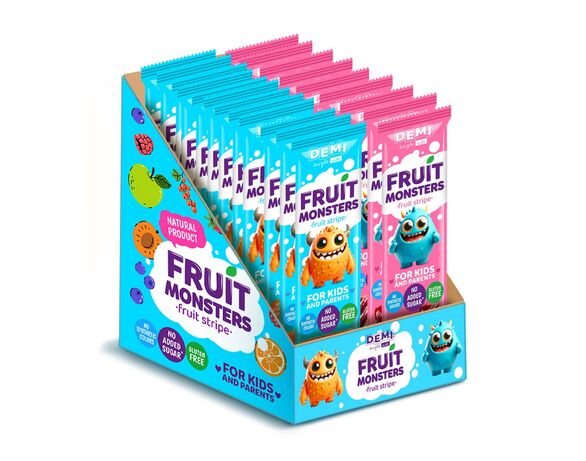 Пастила фруктова D.E.M.I. Fruit Monsters із соком малини 15 г Аврора картинка 4 недорого