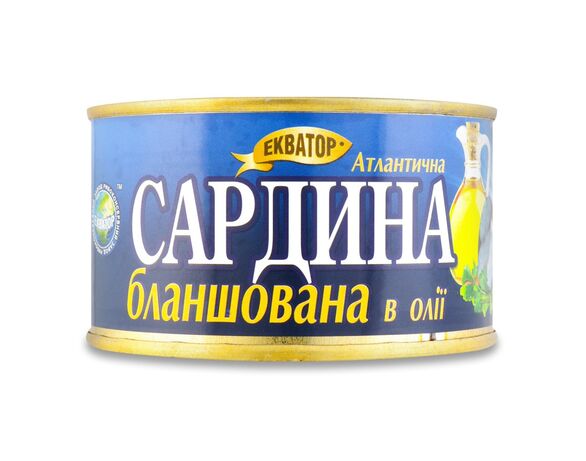 Консерви Сардина атлантична в олії Екватор ж/б 240г Аврора з доставкою