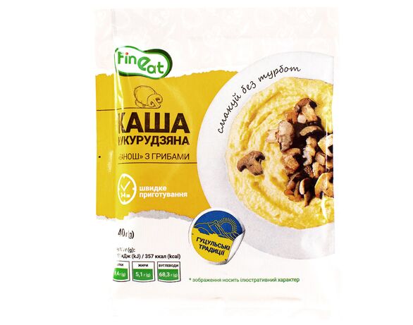 Каша кукурудзяна миттєвого приготування Fine Eat Банош із грибами 40 г Аврора недорого