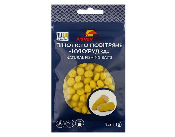 Пінотісто повітряне для риболовлі FISHERMAN Кукурудза 15 г в Аврорі