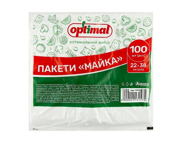 Пакети майка поліетиленові Optimal №38 100 шт/уп Аврора відгуки