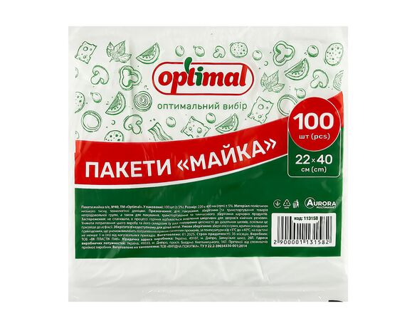 Пакети майка поліетиленові Optimal №40 100 шт/уп Аврора каталог