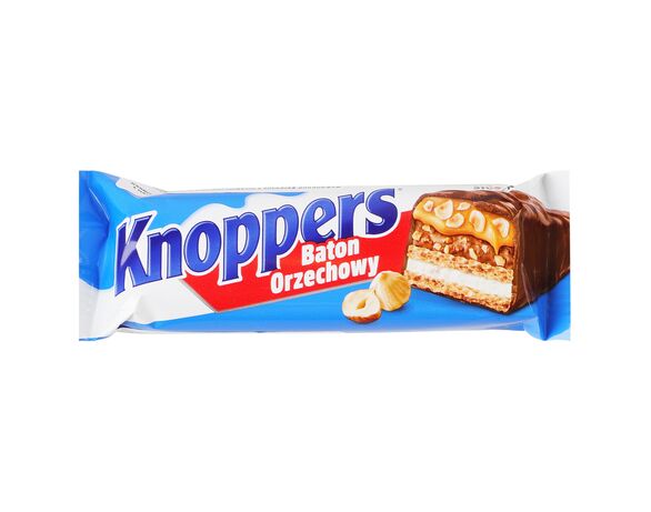 Батончик вафельний глазурований Knoppers Класичний з горіхом 40 г Аврора вартість