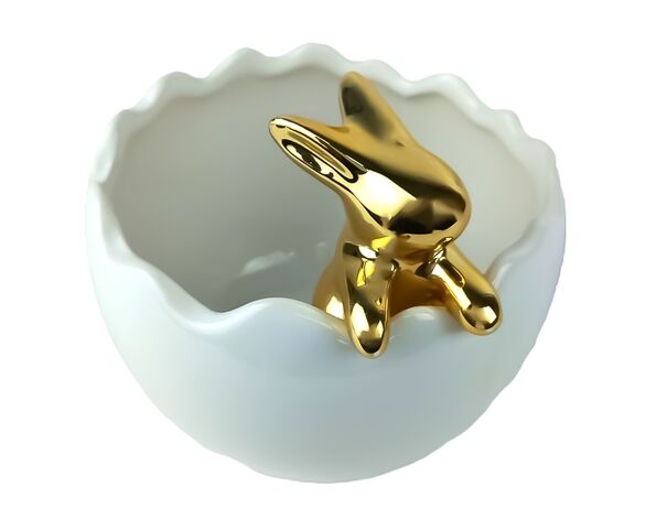 Кашпо декоративне доломітне із зайчиком Аврора каталог