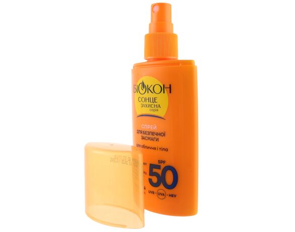 Cпрей для безпечної засмаги для обличчя і тіла Біокон SPF50 90 мл Аврора картинка 2 ціна