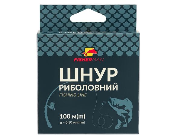 Шнур риболовний Fisherman d=0,1 мм 100 м Аврора фото
