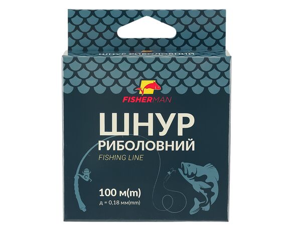Шнур риболовний Fisherman d=0,18 мм 100 м Аврора дешево