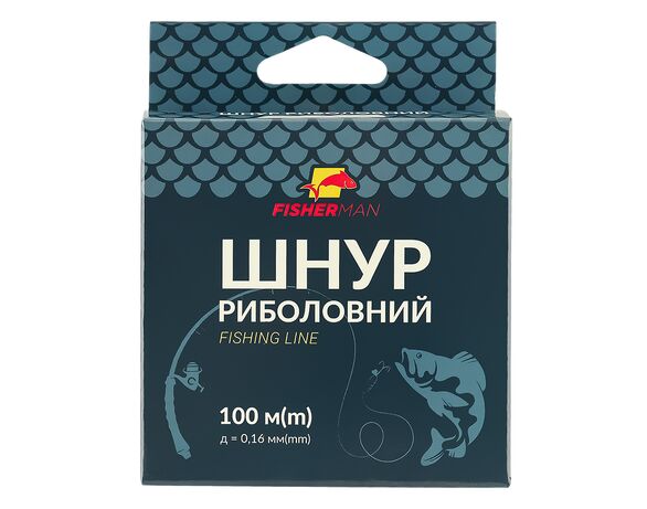Шнур риболовний Fisherman d=0,16 мм 100 м Аврора з доставкою