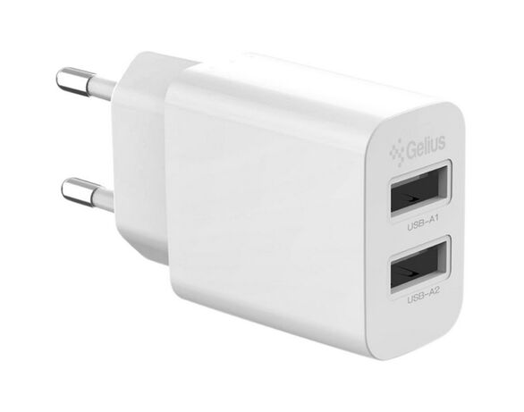 Адаптер для зарядки мережевий Gelius Simple GP-HC059 2 USB білий Аврора відгуки