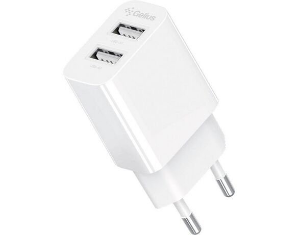 Адаптер для зарядки мережевий Gelius Simple GP-HC059 2 USB білий Аврора картинка 2 купити