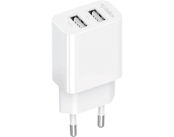 Адаптер для зарядки мережевий Gelius Simple GP-HC059 2 USB білий Аврора картинка 3 ціна
