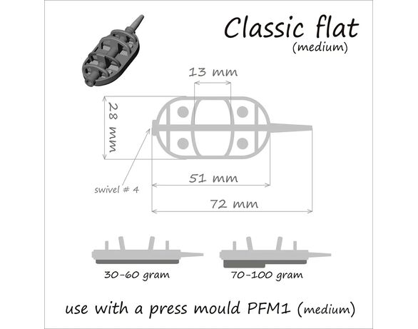 Годівниця рибальська LIFE ORANGE Classic Flat Method з вертлюгом №4 100 г Аврора картинка 5 недорого