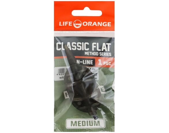 Годівниця рибальська LIFE ORANGE Classic Flat Method з вертлюгом №4 90 г картинка 4 в Аврорі