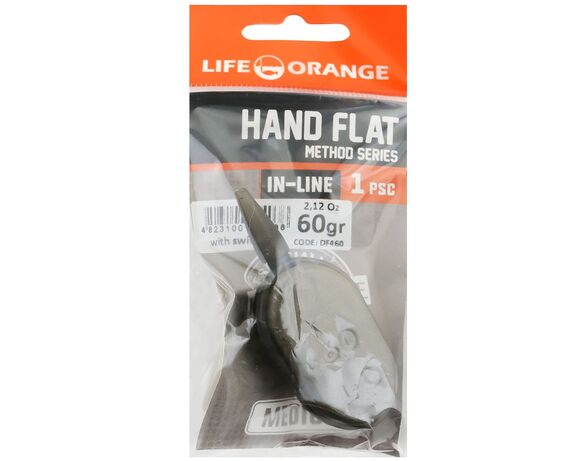 Годівниця рибальська LIFE ORANGE Hand Flat Method з вертлюгом №4 60 г Аврора картинка 4 дешево
