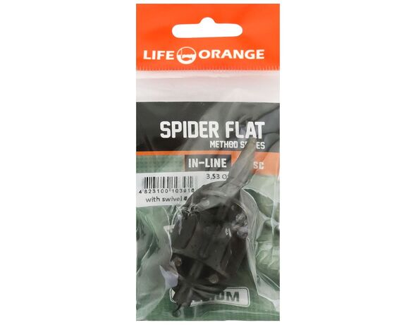 Годівниця рибальська LIFE ORANGE Spider Flat Method з вертлюгом №4 100 г Аврора картинка 3 недорого