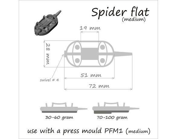 Годівниця рибальська LIFE ORANGE Spider Flat Method з вертлюгом №4 90 г Аврора картинка 5 недорого