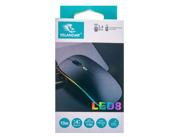 Миша комп'ютерна бездротова акумуляторна з підсвіткою RGB Аврора картинка 3 відгуки
