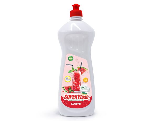 Гель для миття посуду SUPER Wash Кавун 1 л Аврора вартість